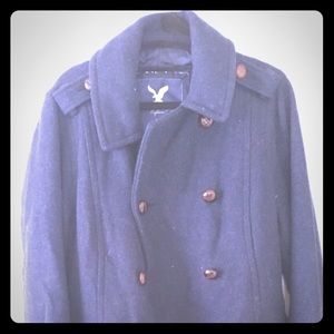 Navy blue pea coat